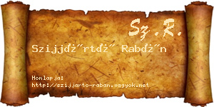 Szijjártó Rabán névjegykártya